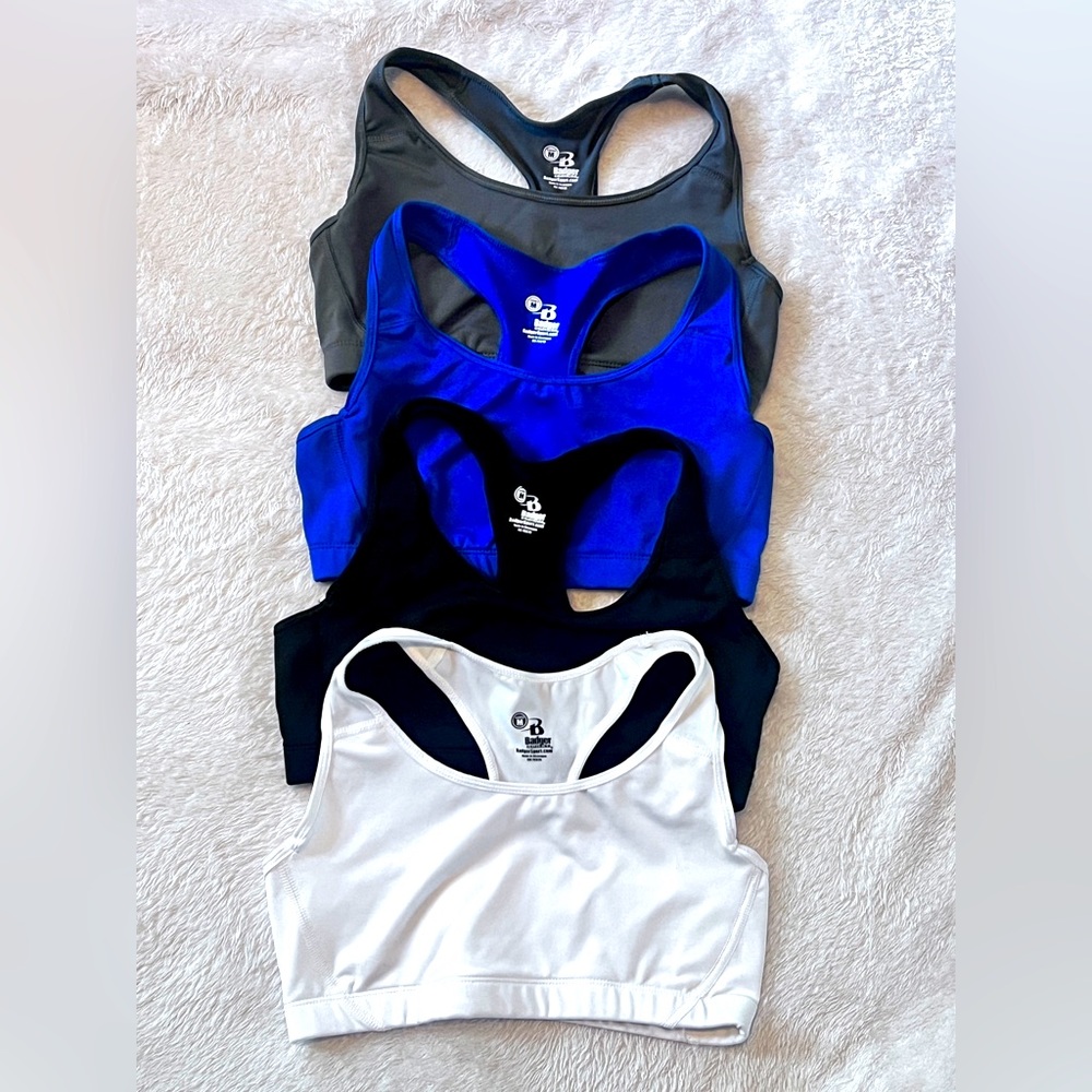 4 pack Badger sports bras size Medium NWOT (come in bags)